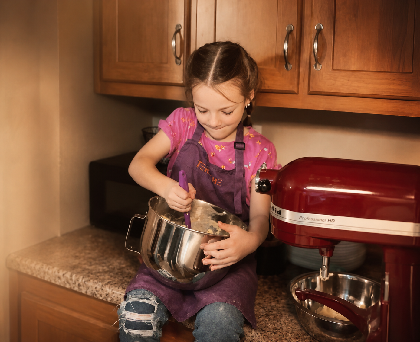 Ryn baking cookies in a warm sunlit farmhouse kitchen