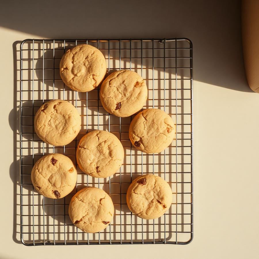 Cookies cooling on a rack